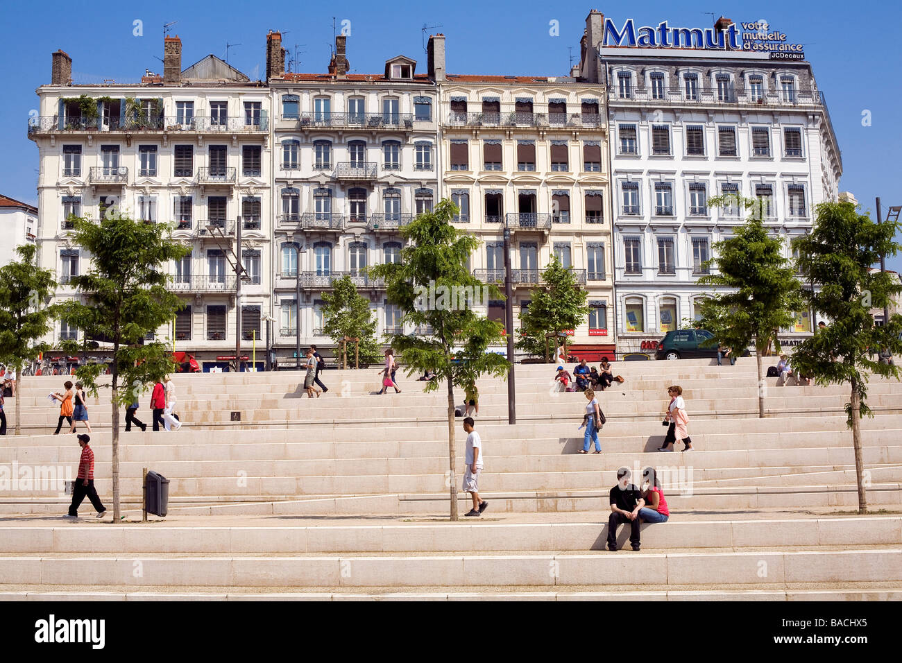 France, Rhone, Lyon, Quai Victor Augagneur Stock Photo Alamy
