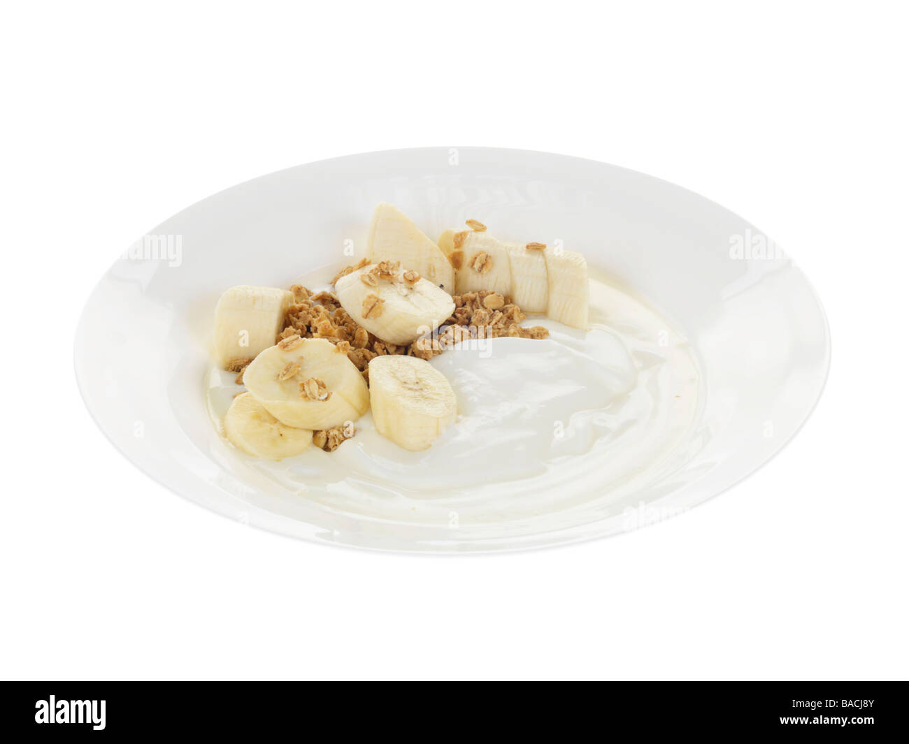 Natural Yogurt Granola and Banana Stock Photo Alamy
