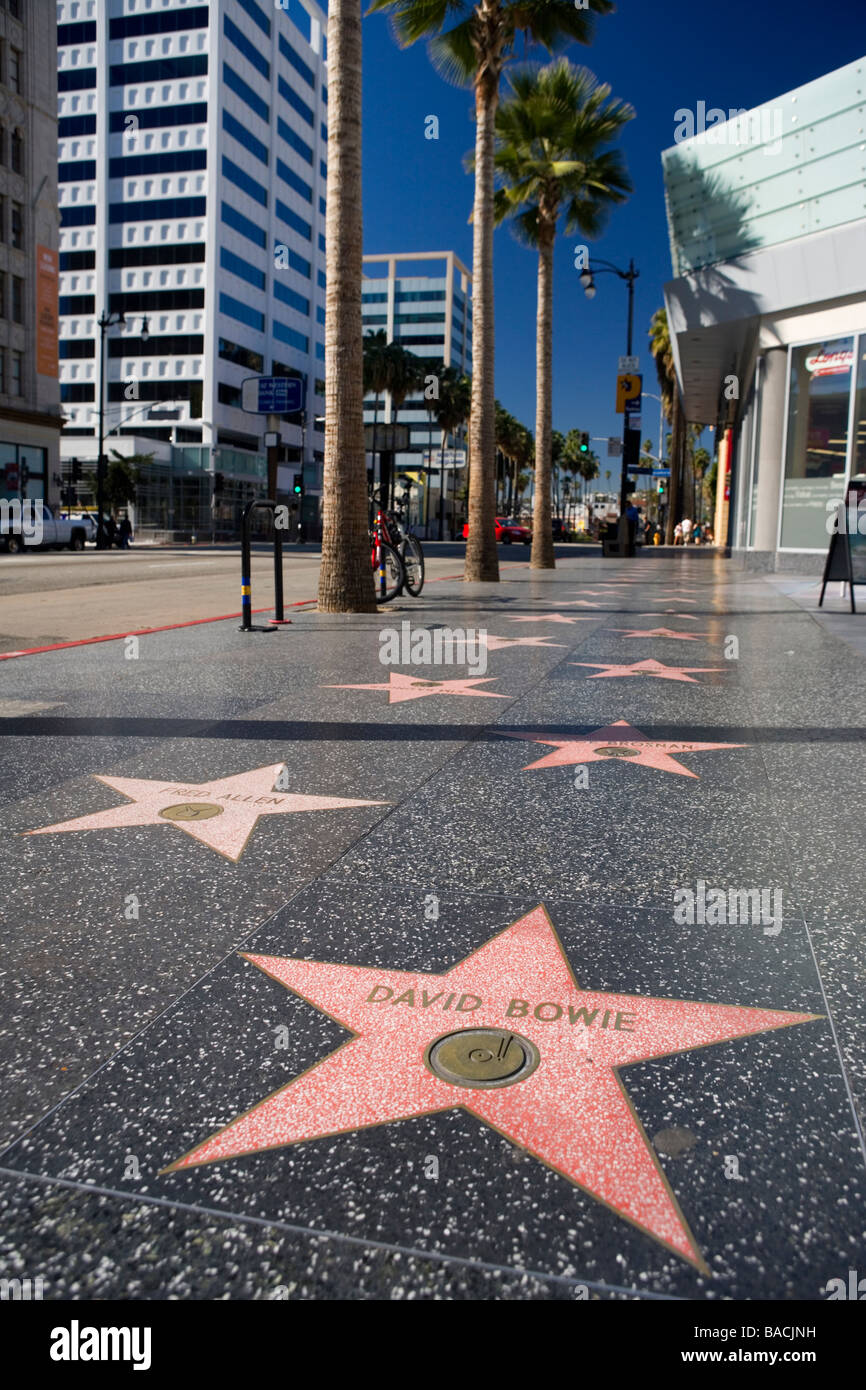Stars on the Hollywood walk of fame, California, USA Stock Photo