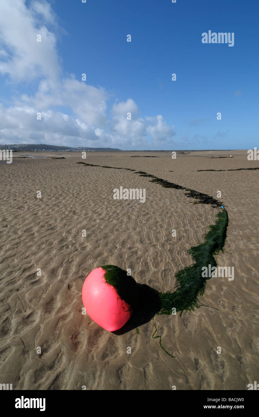 Mooring buoy on the beach at Appledore, Devon Stock Photo