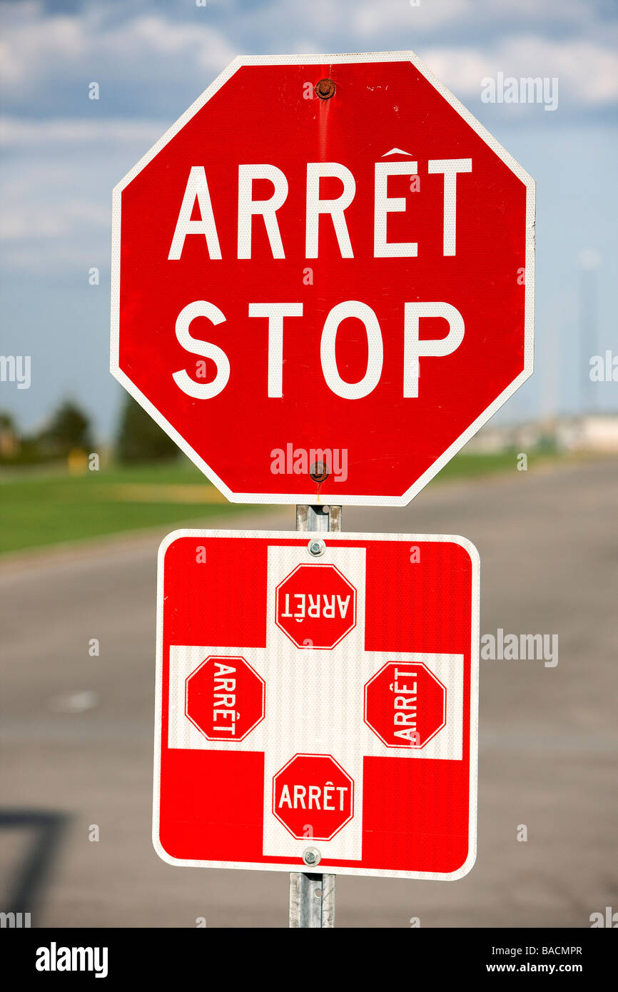 Canada, Quebec Province, Montreal, road sign Stock Photo Alamy