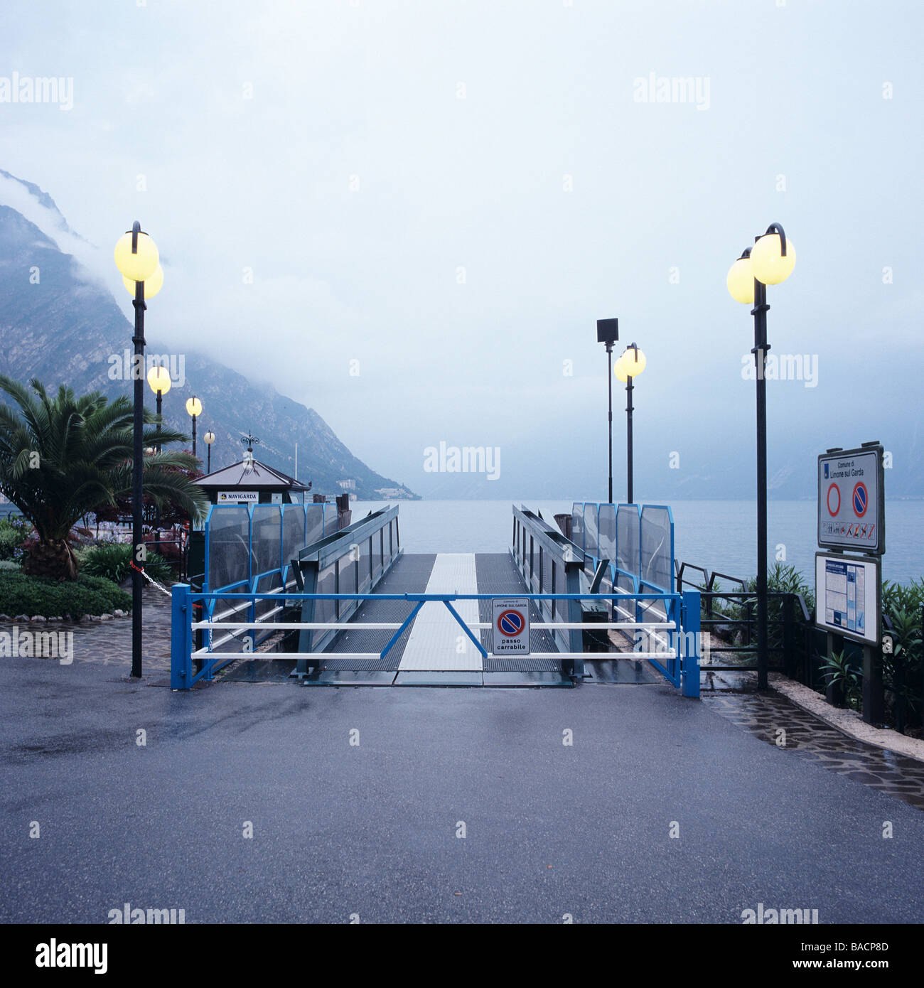 Ferry jetty in Limone sul Garda, Italy Stock Photo Alamy