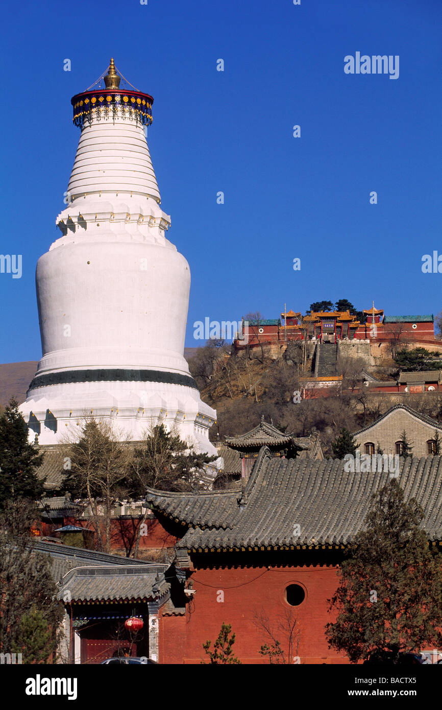 China, Shanxi, Taihuai, Wutaishan, pagoda Stock Photo