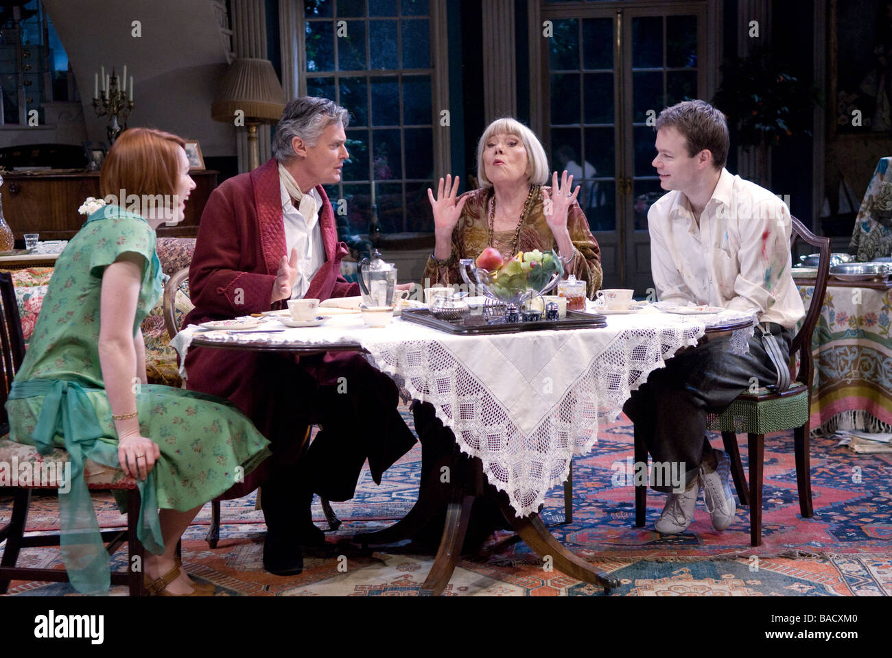 Scene from the play Hay Fever by Noel Coward, Chichester Festival Theatre, UK April 2009 Stock Photo