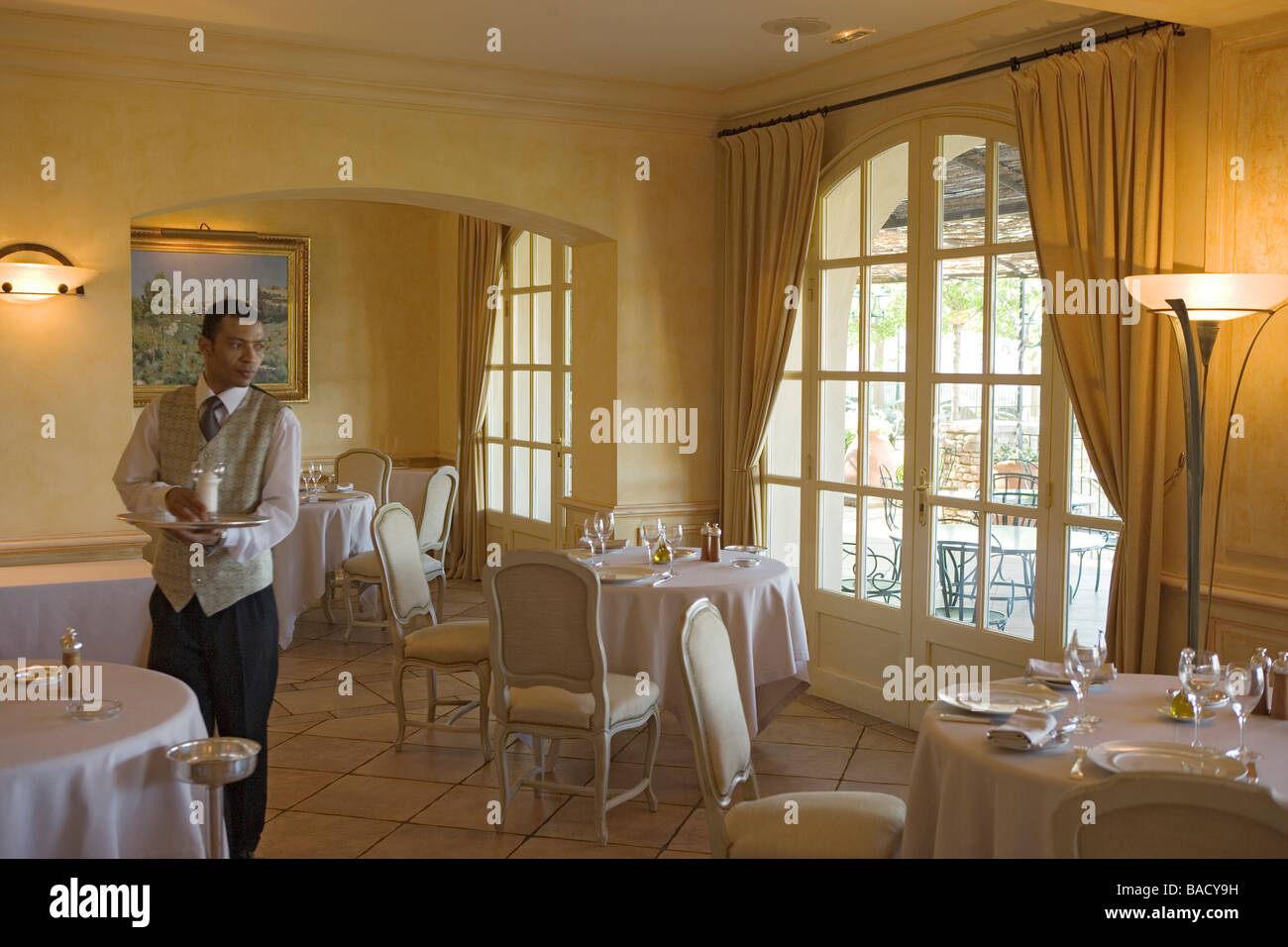 France, Vaucluse, Gordes, labelled Les Plus Beaux Villages de France (the Most Beautiful Villages of France), La Bastide de Stock Photo