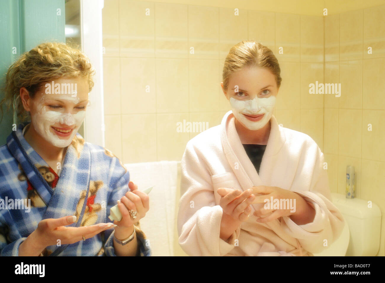 Two women with face masks Stock Photo - Alamy