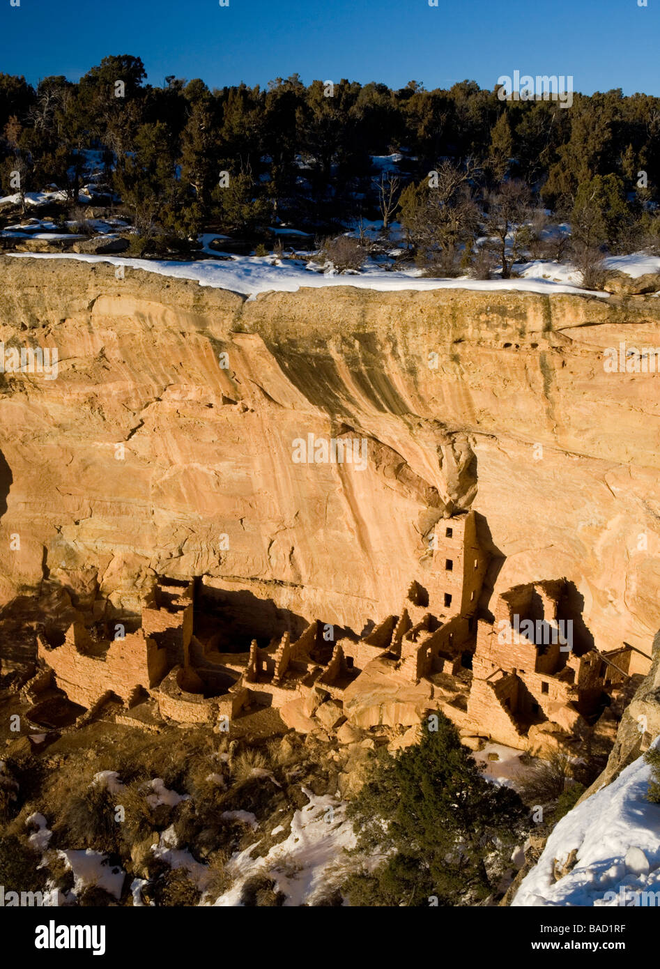 Square Tower House ruin in Mesa Verde National Park, Colorado, USA. Stock Photo