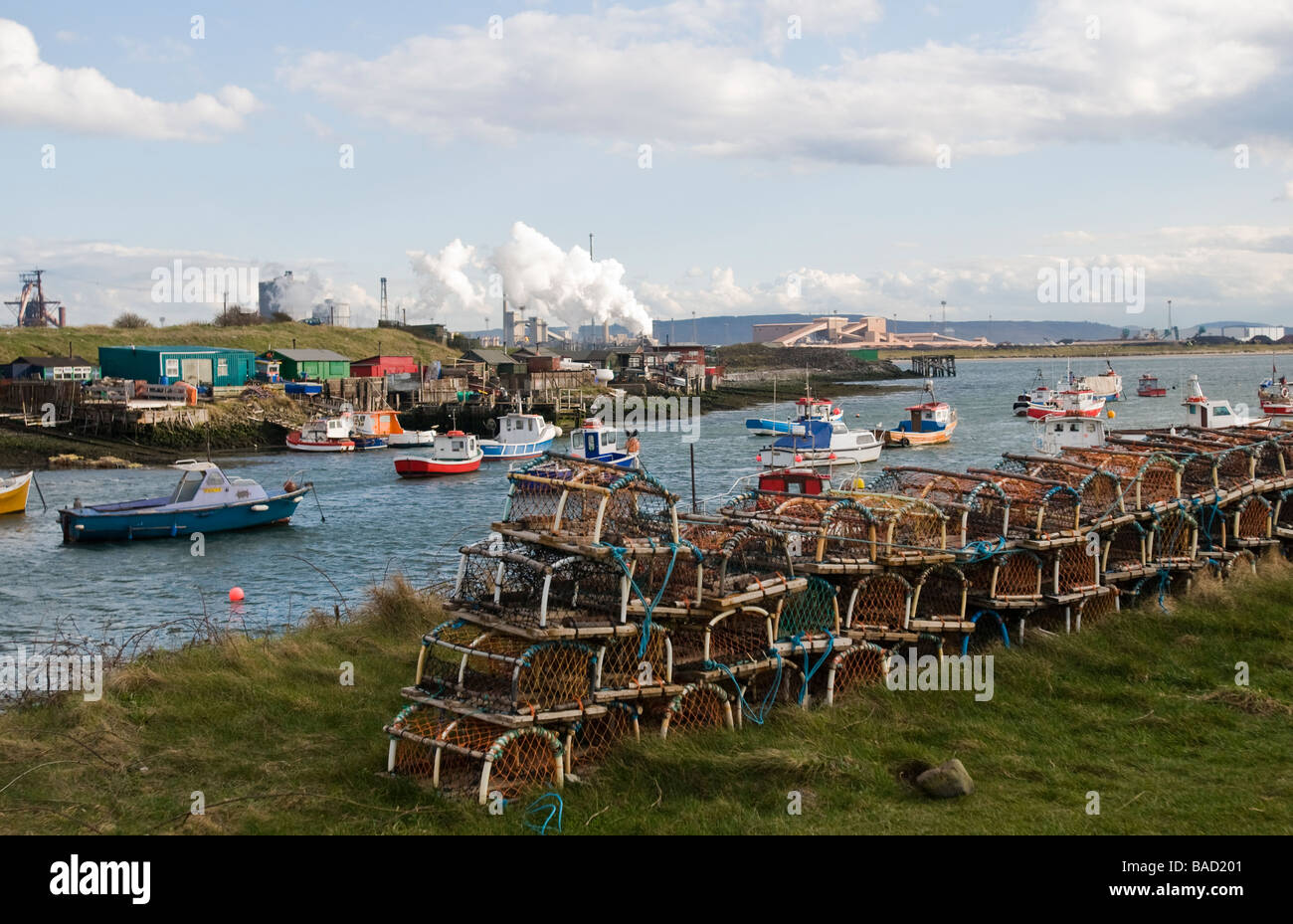 Fishing boats at Paddy's Hole, Redcar, Cleveland Stock Photo Alamy