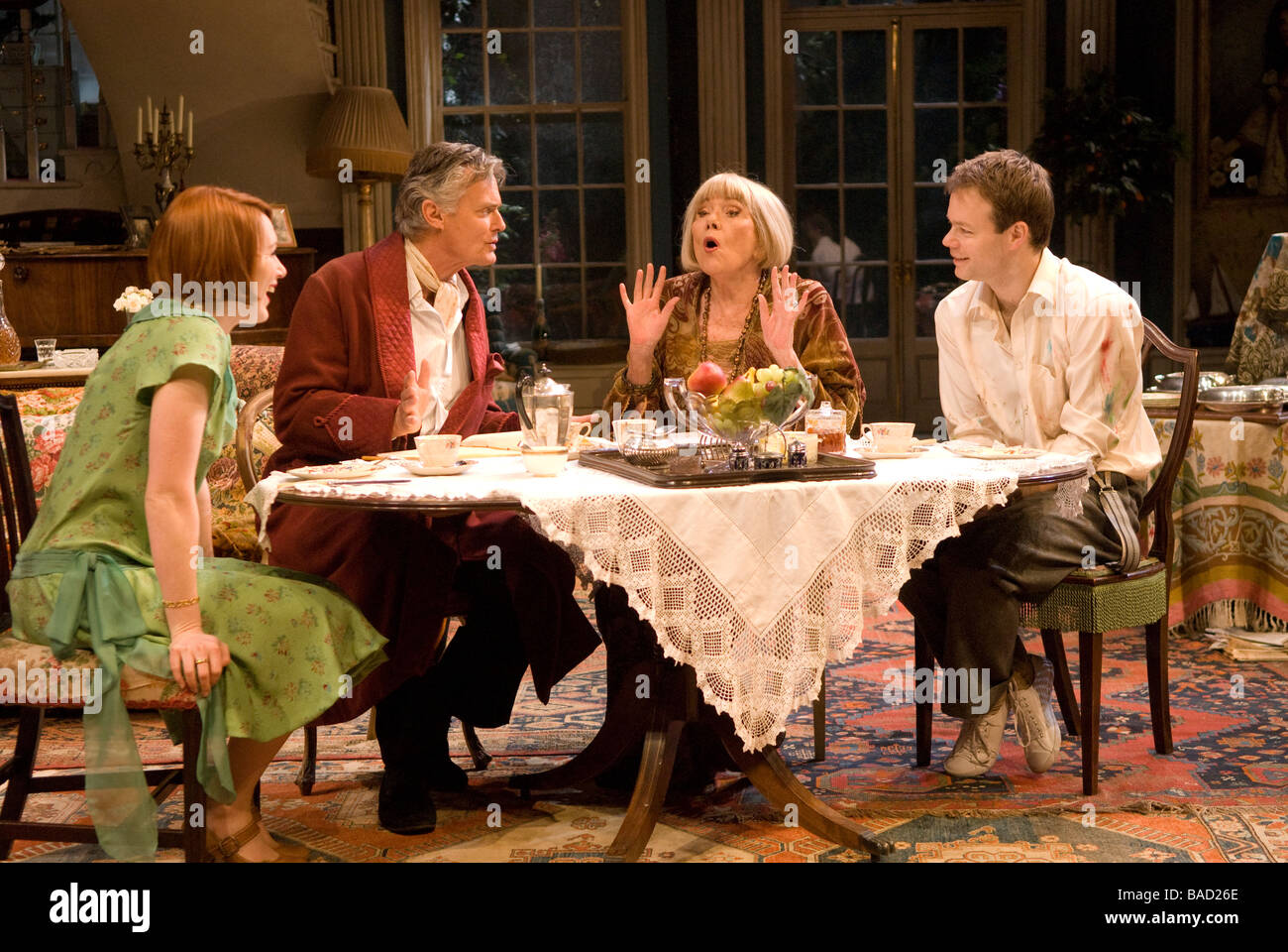 Scene from the play Hay Fever by Noel Coward, Chichester Festival Theatre, UK April 2009. Stock Photo