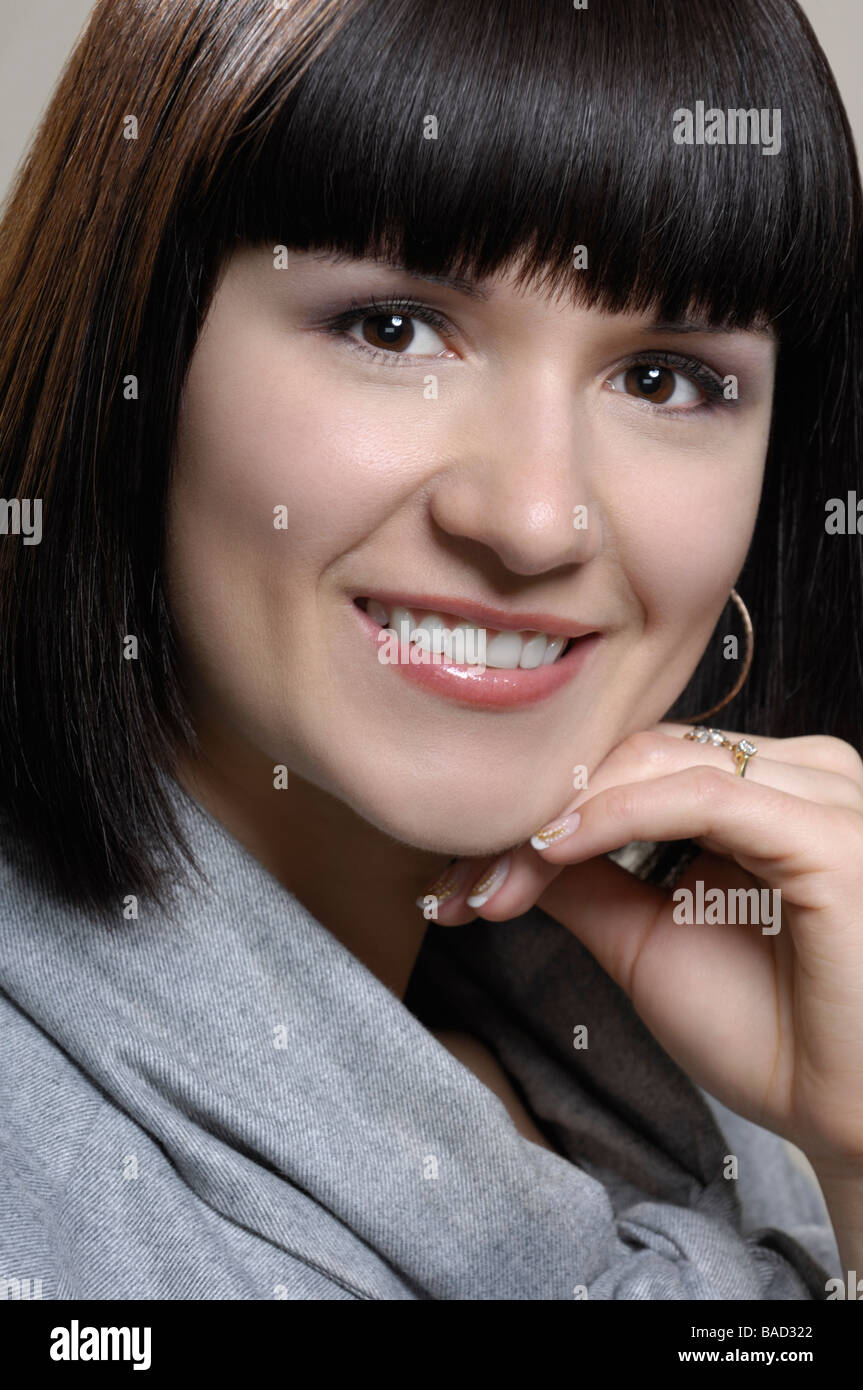 Portrait of smiling young businesswoman Stock Photo