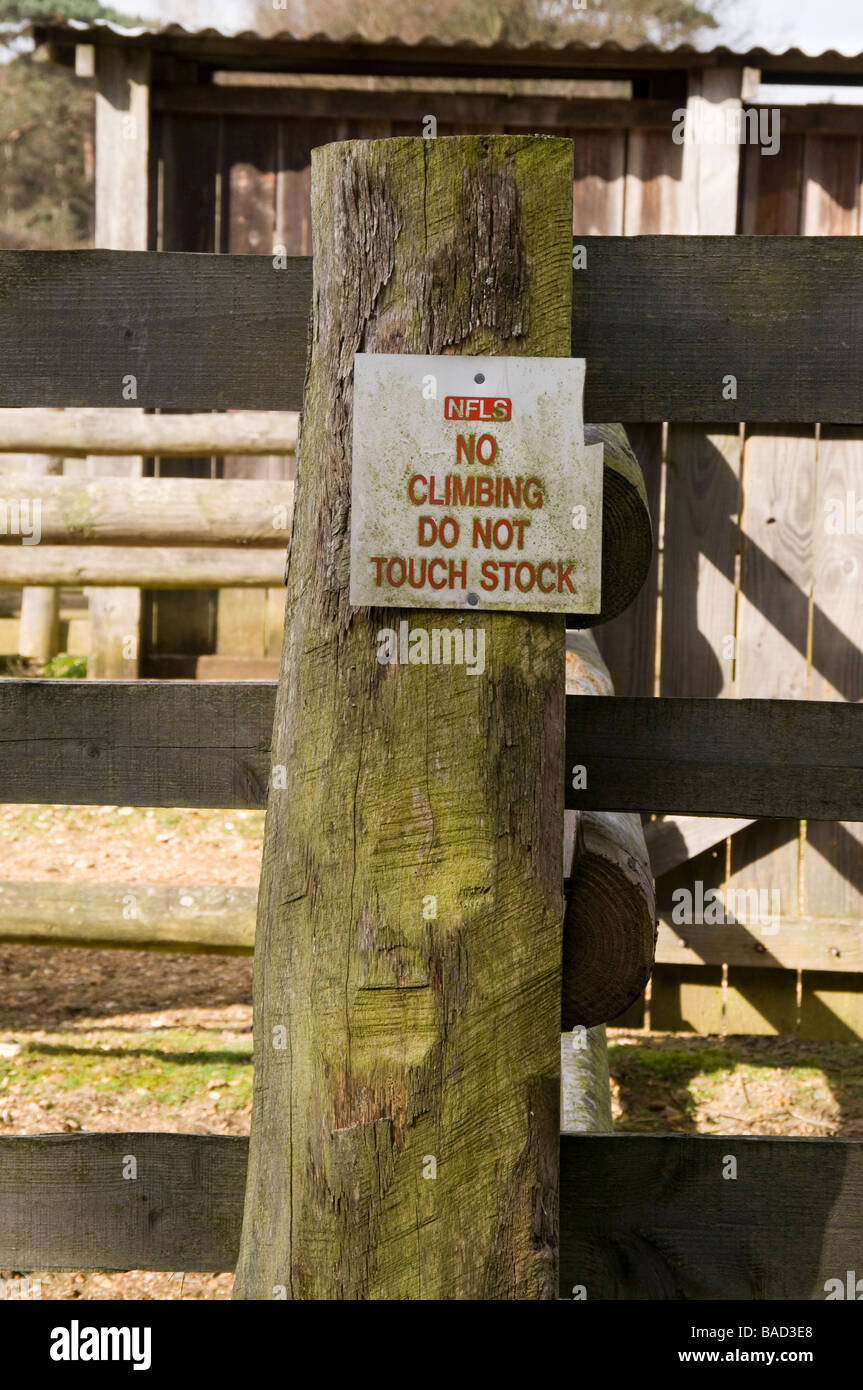 Sign at the Beaulieu Road Horse sales in the New Forest National Park in Hampshire in England Stock Photo