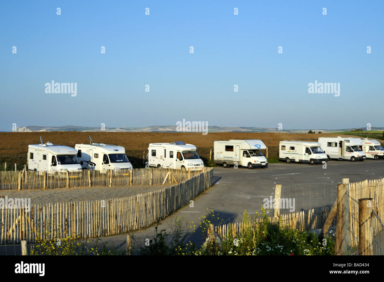 Camper vans at Cap Gris Nez between Boulogne and Calais France Stock Photo  - Alamy