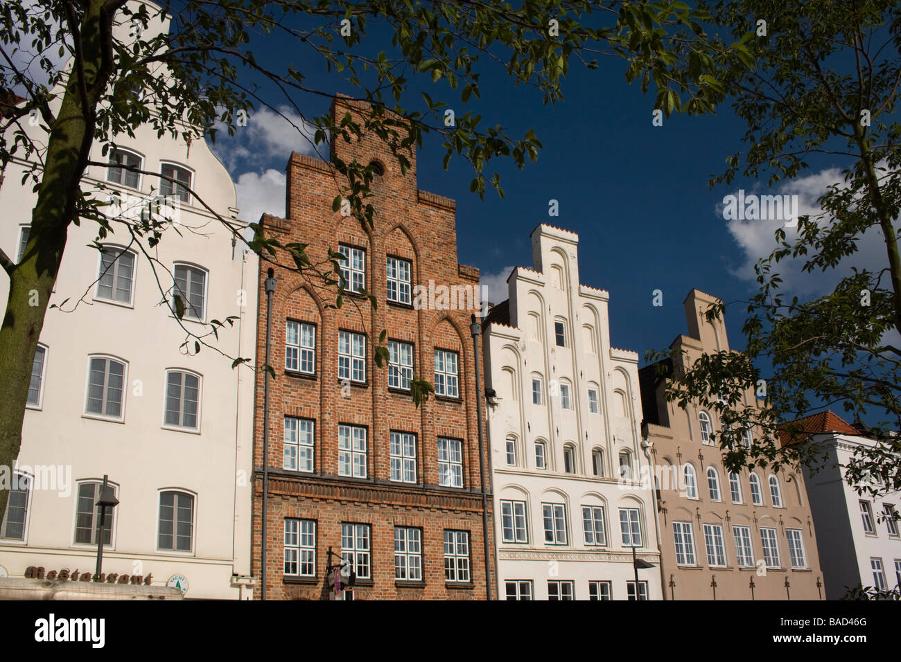 Luebeck town houses facades. Schleswig-Holstein, Germany Stock Photo