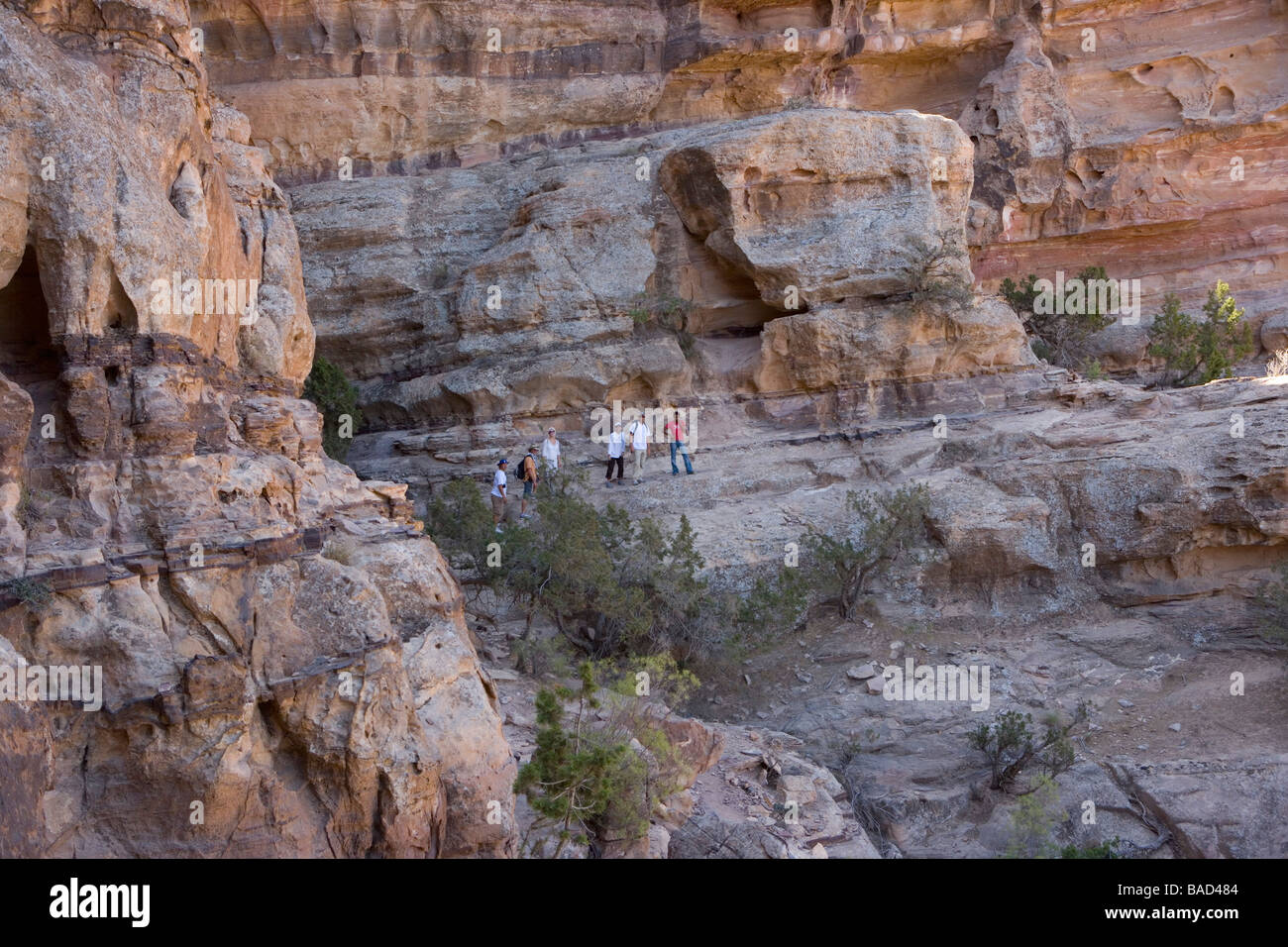 Mountain trail above the desert, Beidha (10 km. North of Petra) Archaeological  Reserve Jordan Stock Photo
