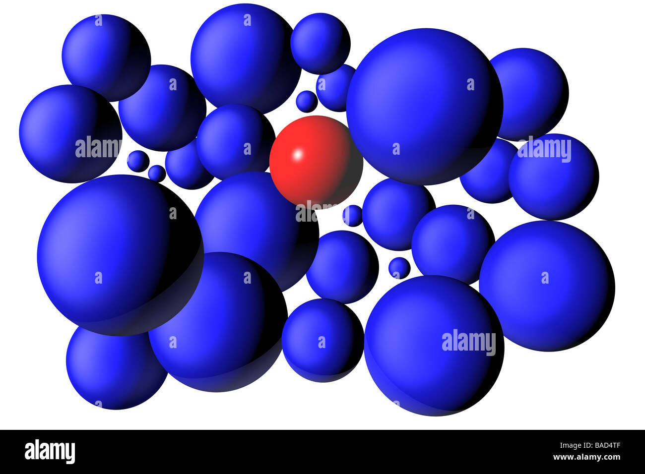 One Sphere Blue sphere many spheres Cut Out Stock Images & Pictures - Alamy