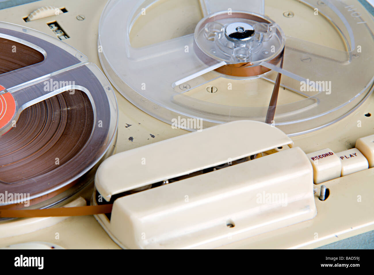 A vintage reel to reel tape recorder from the early 1960's Stock Photo