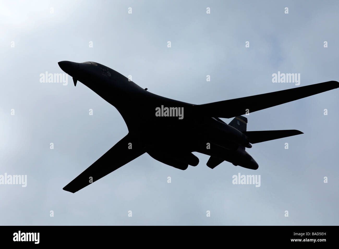 B 1B Lancer Bomber in Flight Stock Photo