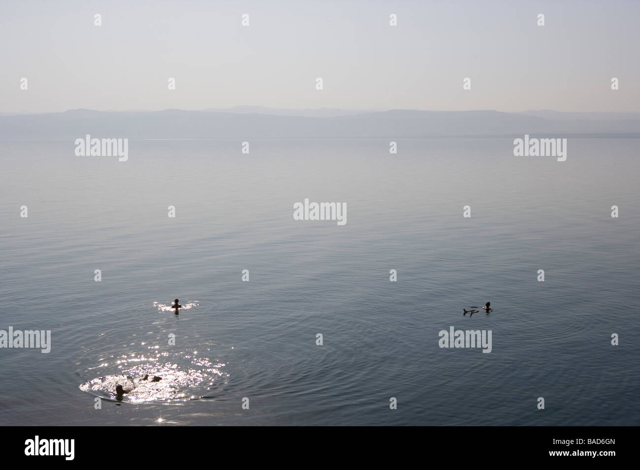 tourists in the Dead Sea, Mariott Dead Sea Resort, Jordan Stock Photo