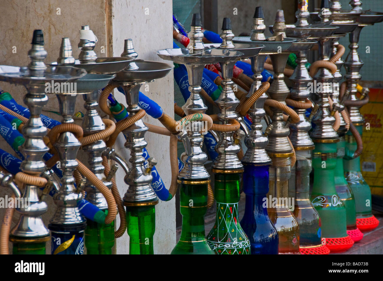 Shisha pipes, Dubai street scene Stock Photo