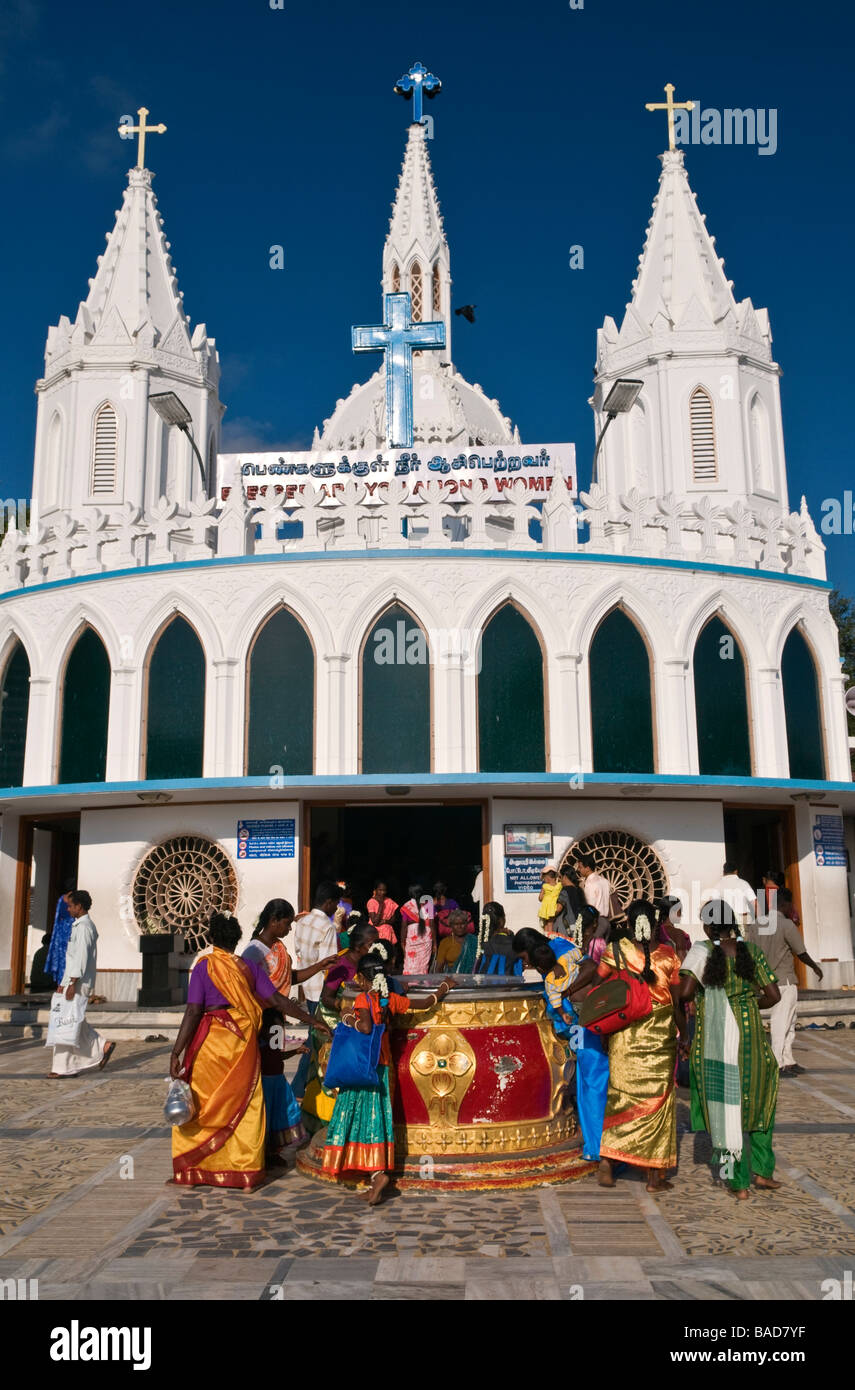 Our Lady's Tank at the Shrine Basilica Velankanni Tamil Nadu India Stock Photo