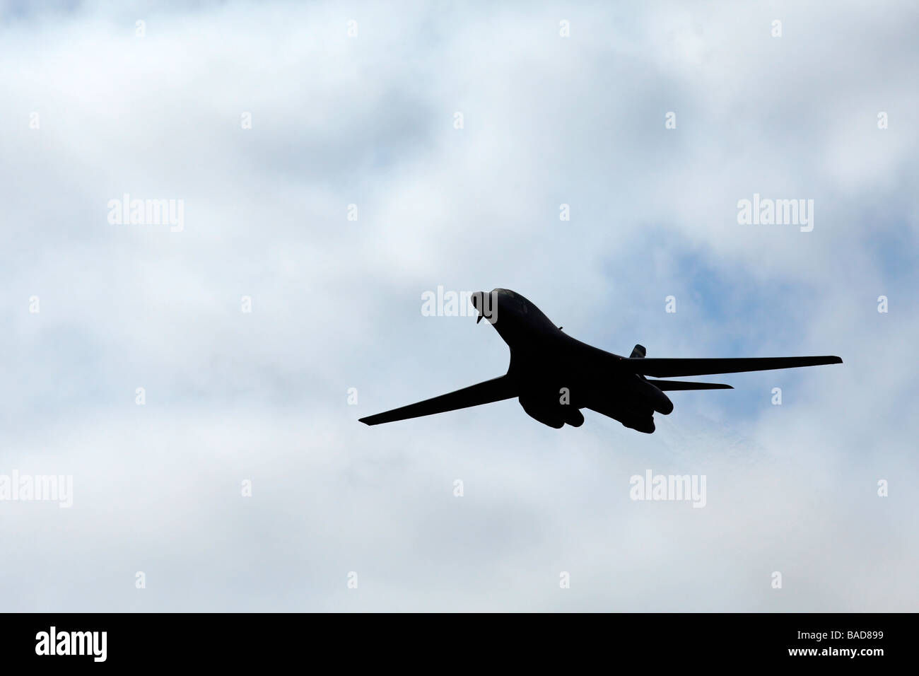 B 1B Lancer Bomber in Flight Stock Photo