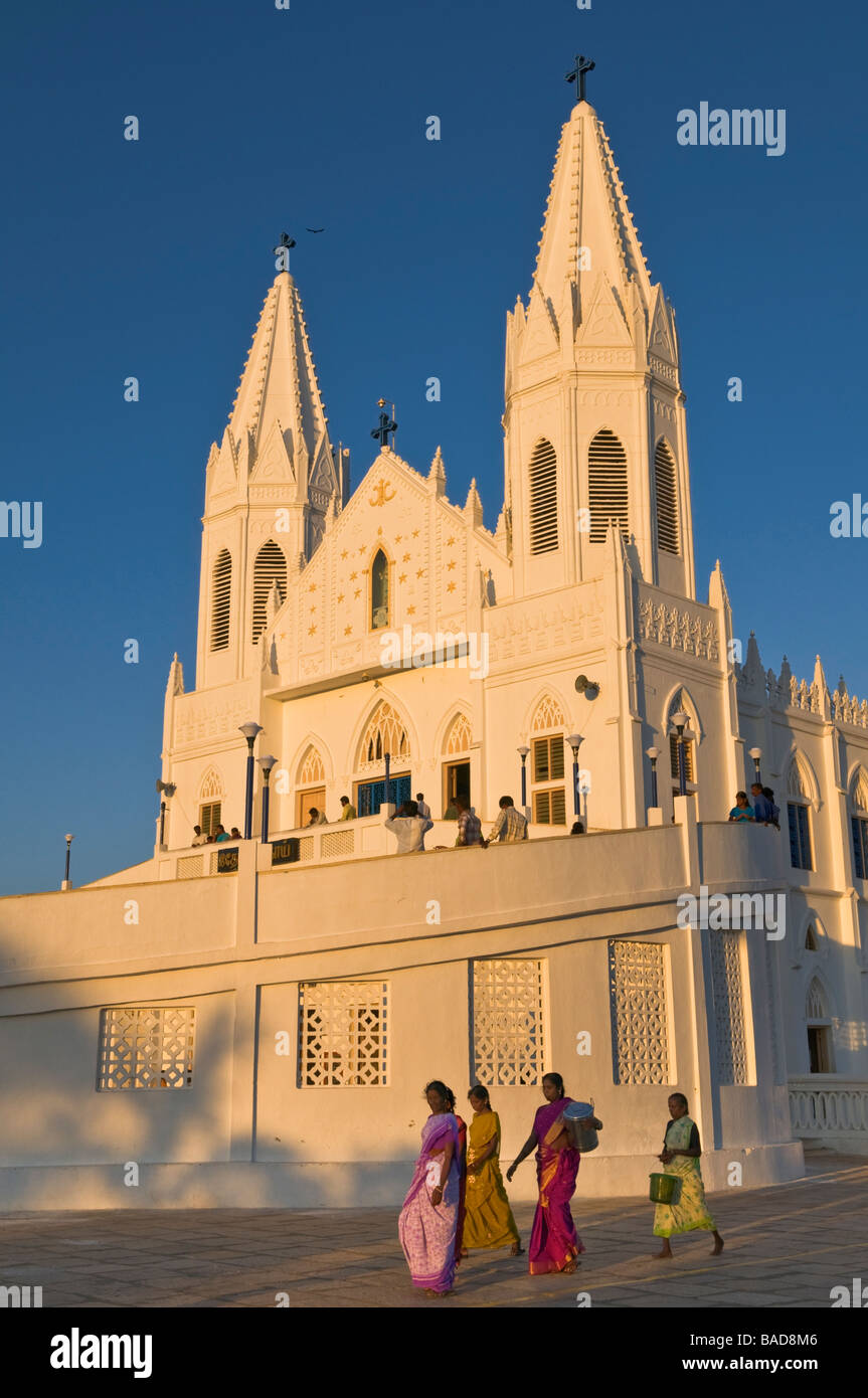 Shrine Basilica of Our Lady of Good Health Velankanni Tamil Nadu India Stock Photo