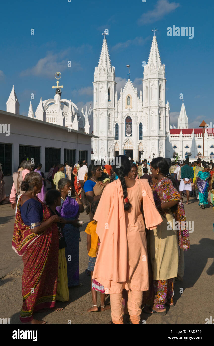 Shrine Basilica of Our Lady of Good Health Velankanni Tamil Nadu India Stock Photo