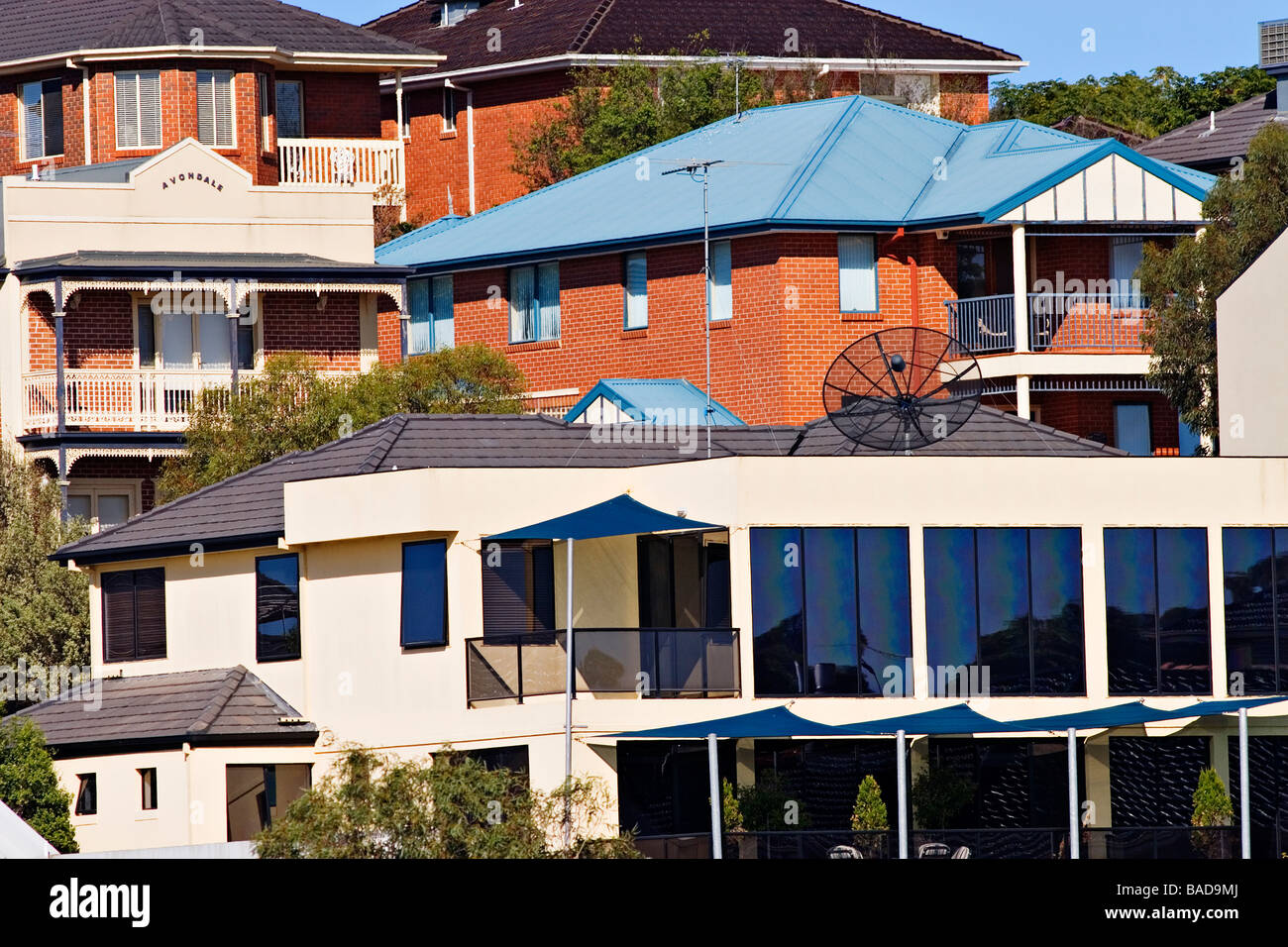 Residential Homes /  Australian homes on an housing estate.The location is Melbourne Victoria Australia. Stock Photo