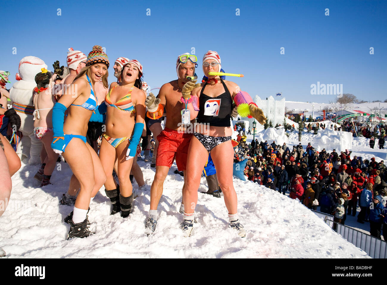 Canada, Quebec Province, Quebec City, Quebec Carnival, snow bath Stock
