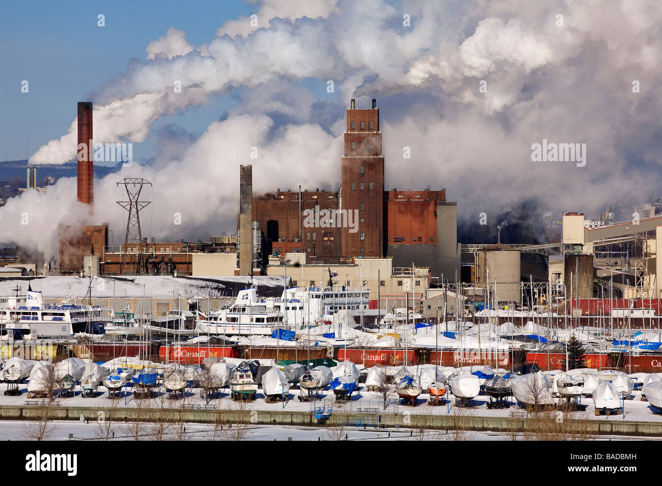 Canada, Quebec Province, Quebec City, paper pulp factory in the harbour