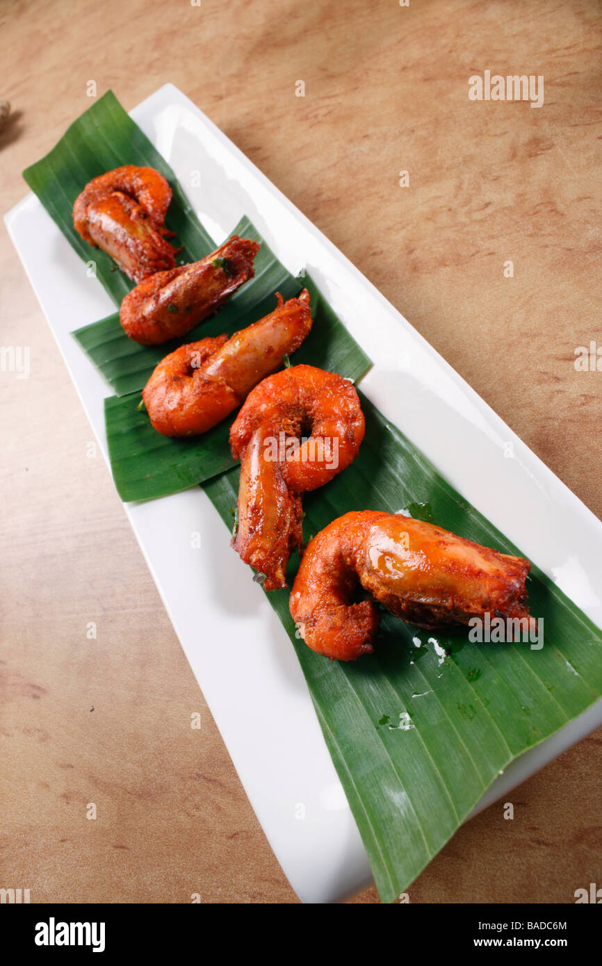 Prawn fry is a dish made by frying prawns in Oil along with chilly