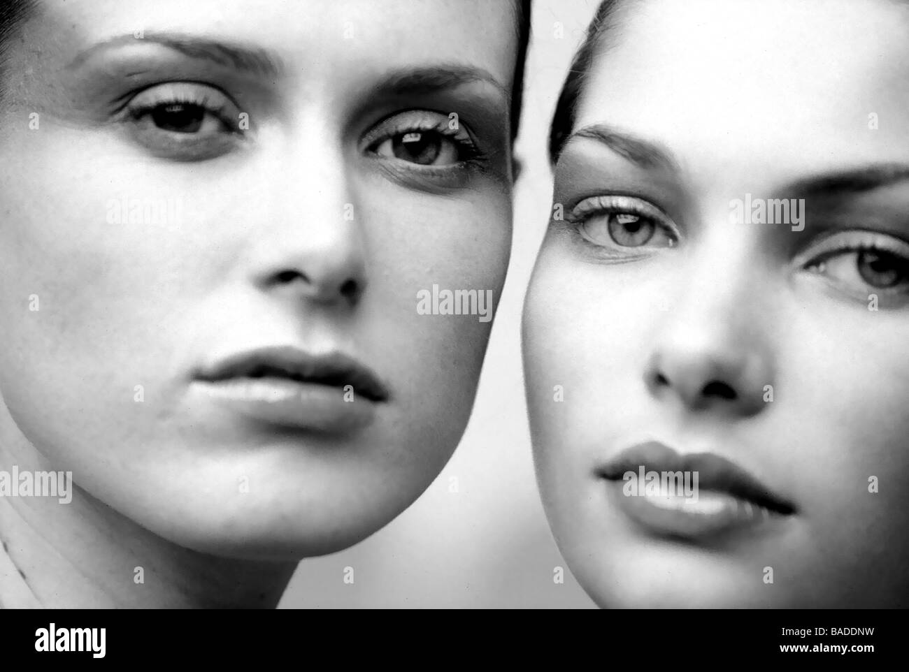 Two mono faces Stock Photo Alamy