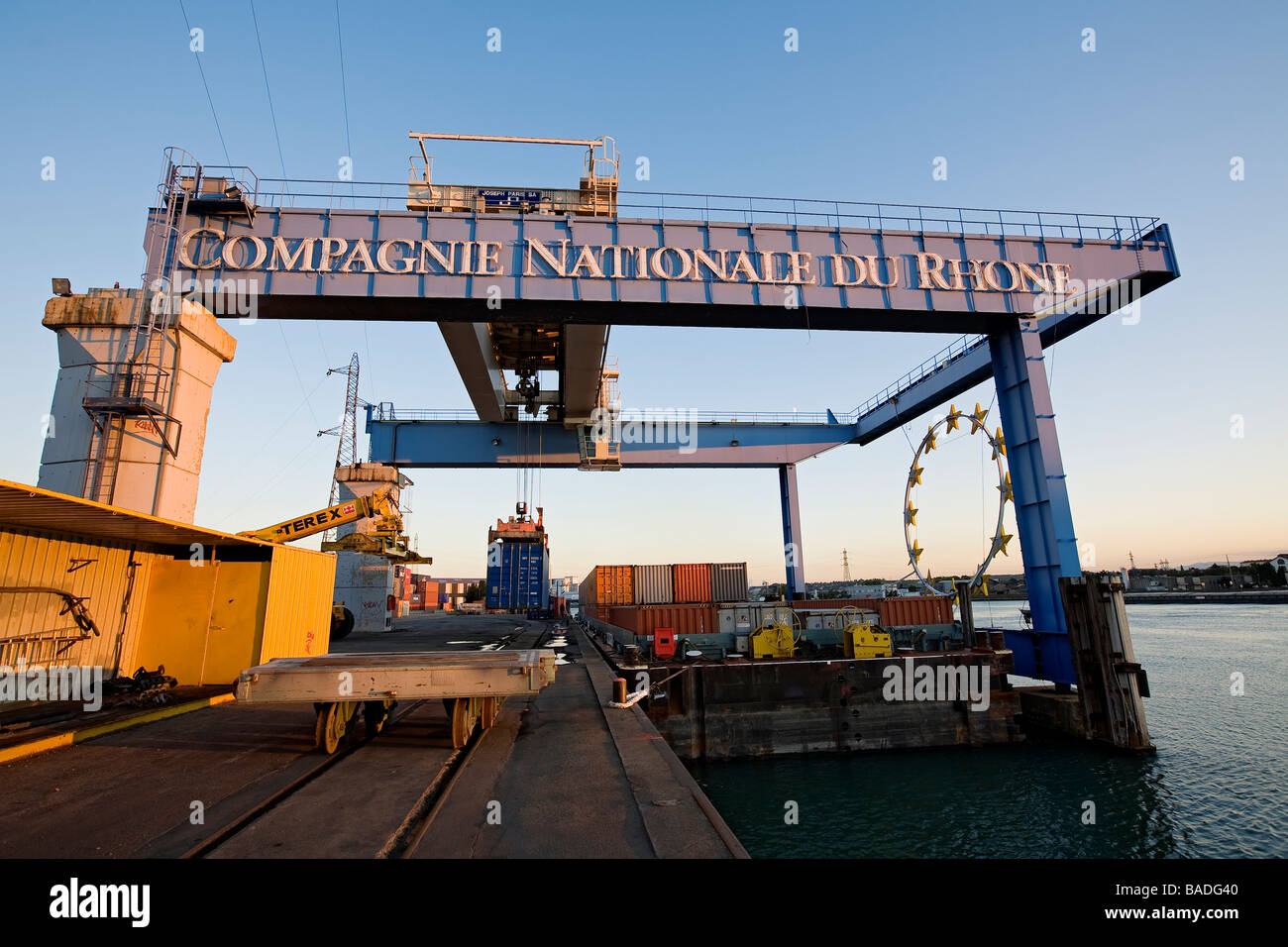 France, Rhone, Lyon, Edouard Herriot River Port Stock Photo