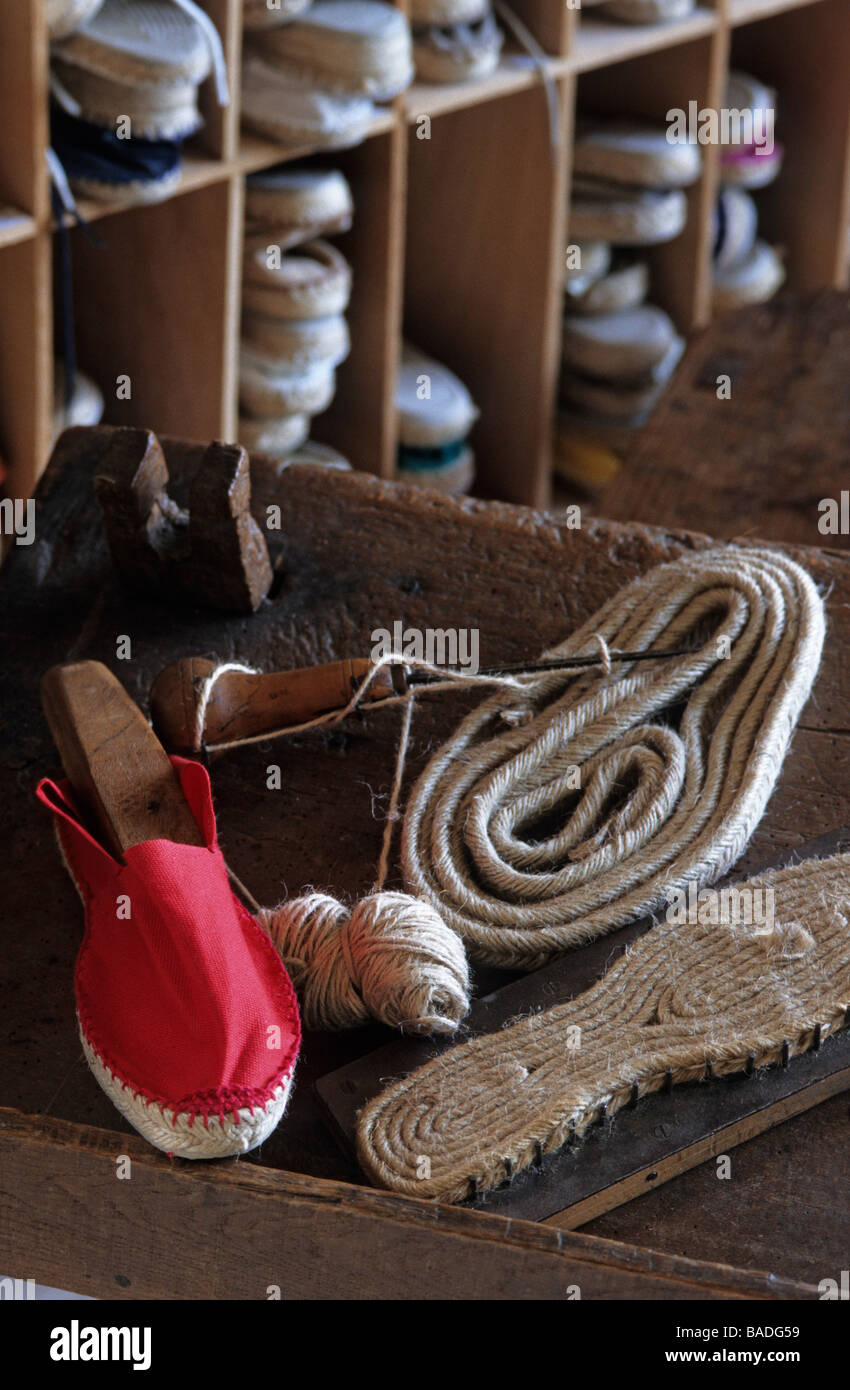 France, Pyrenees Atlantiques, Mauleon, Prodisio's handmade Basque  espadrilles Stock Photo - Alamy