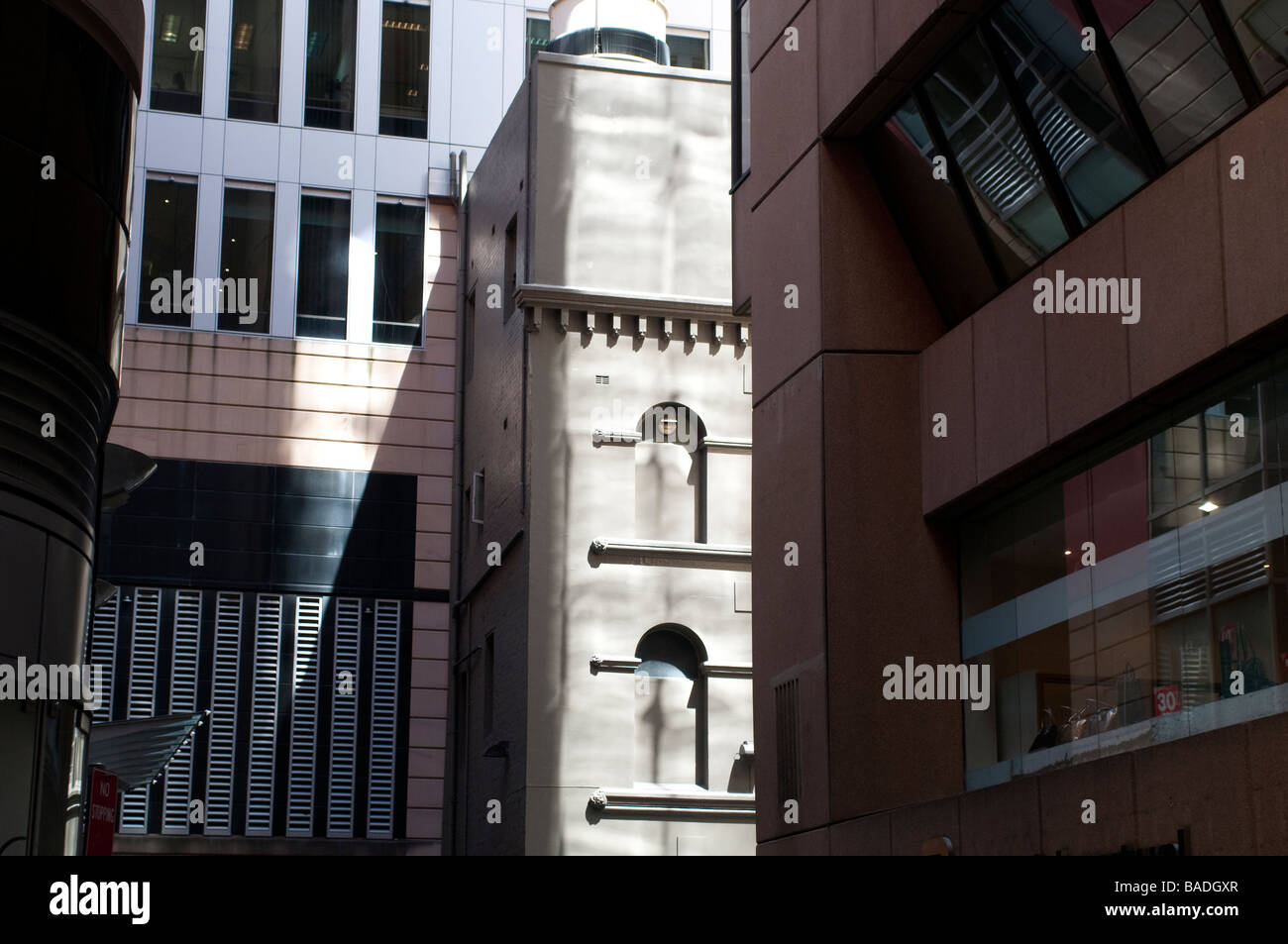Old and new buildings in Angel Place Central Business District Sydney NSW Australia Stock Photo