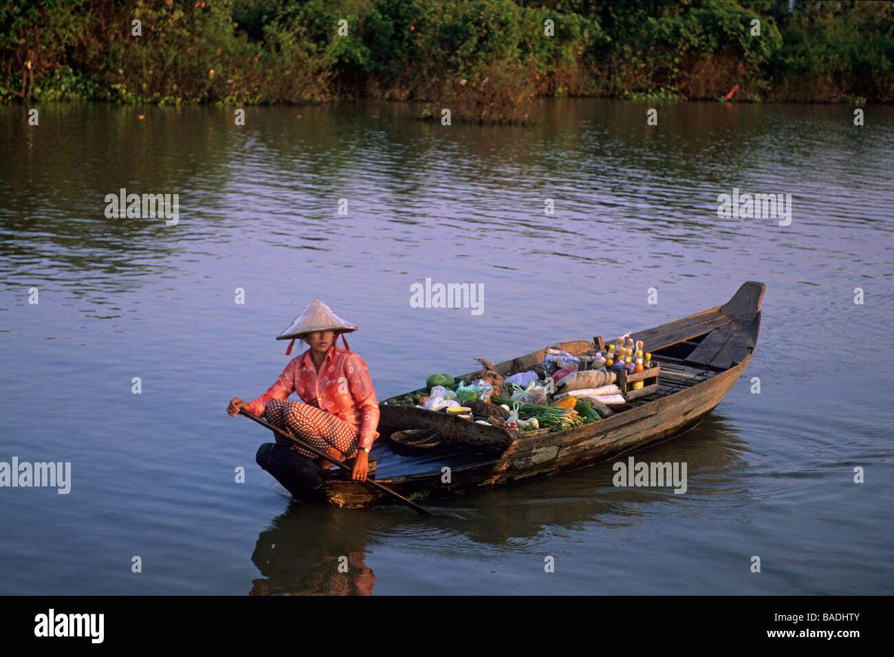 Cambodia, Siem Reap province, Tonle Sap lake, Chong Kneas village Stock Photo