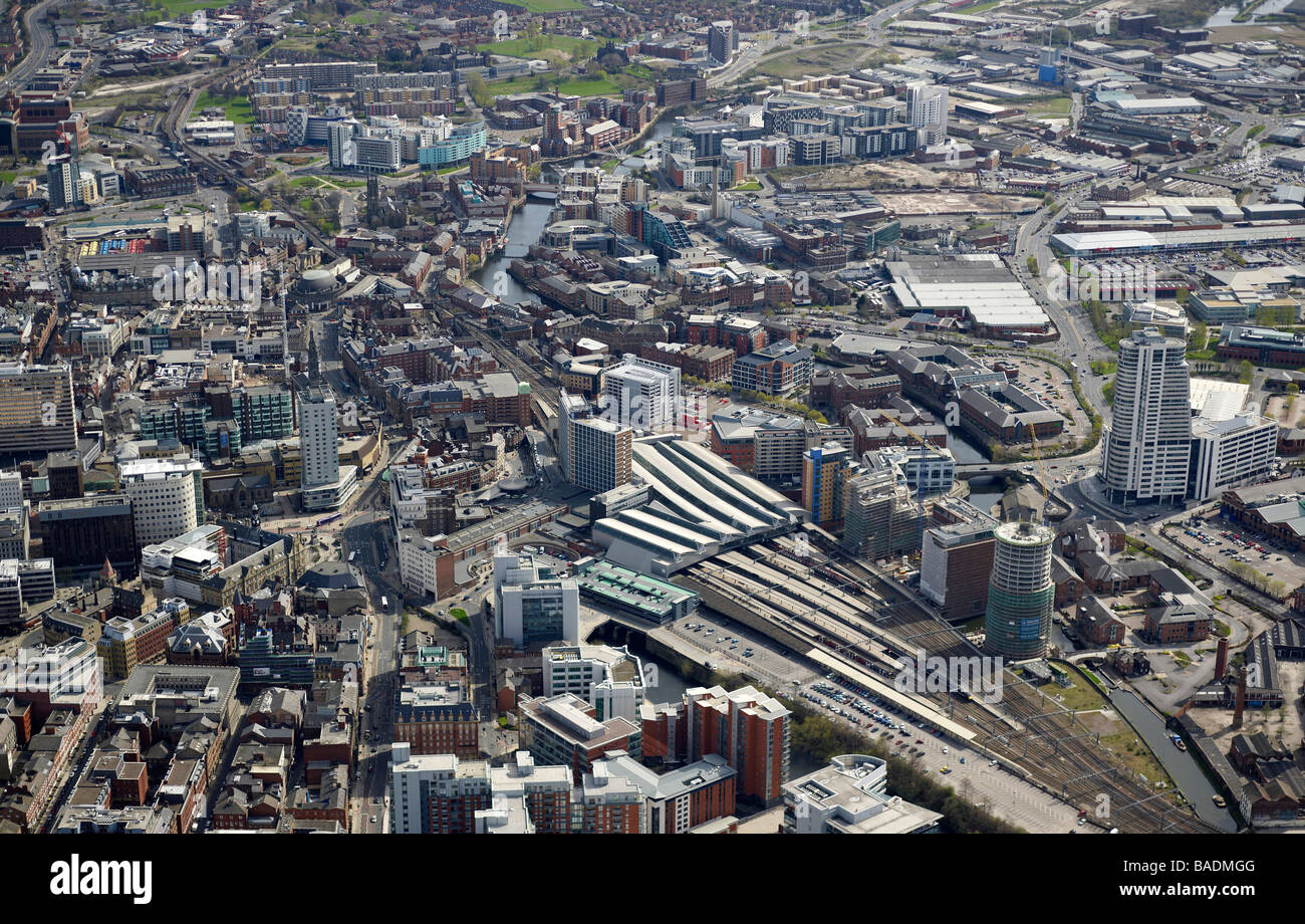 Aerial View of Leeds City Centre, main development areas Northern