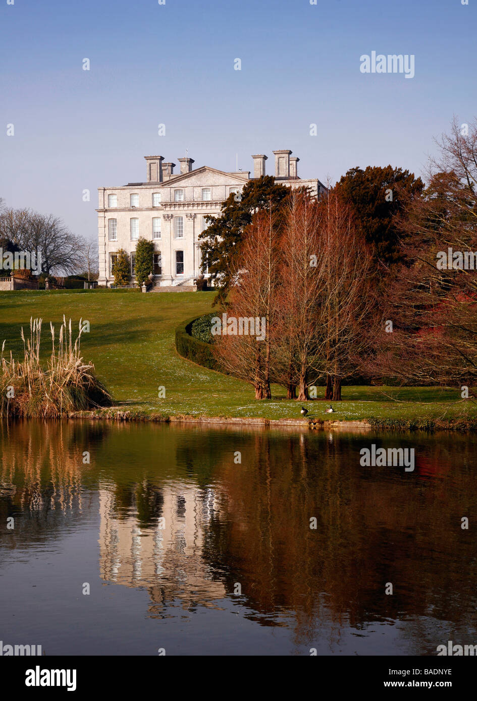 View of Kingston Maurward House, a English country house in