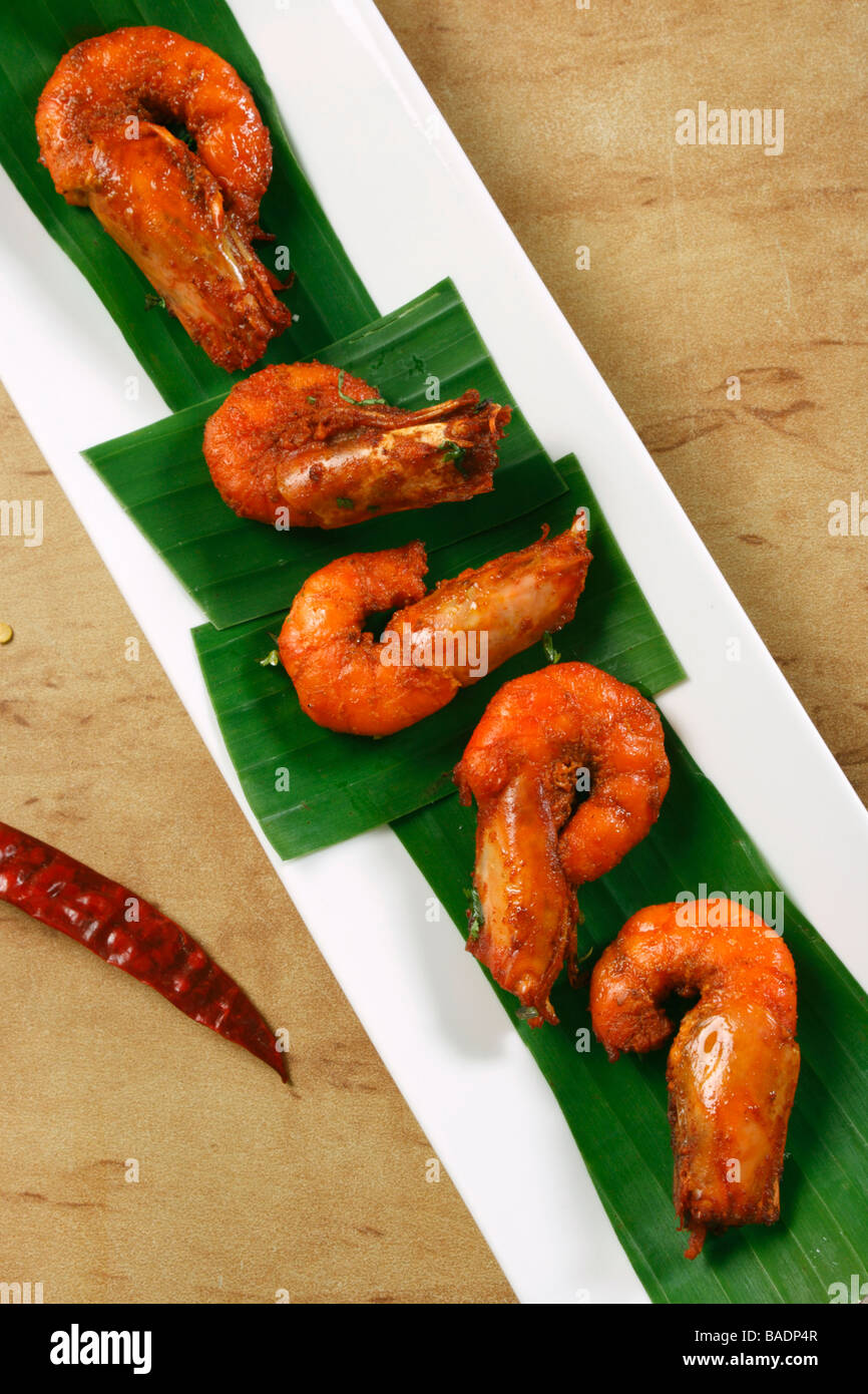 Prawn fry is a dish made by frying prawns in Oil along with chilly