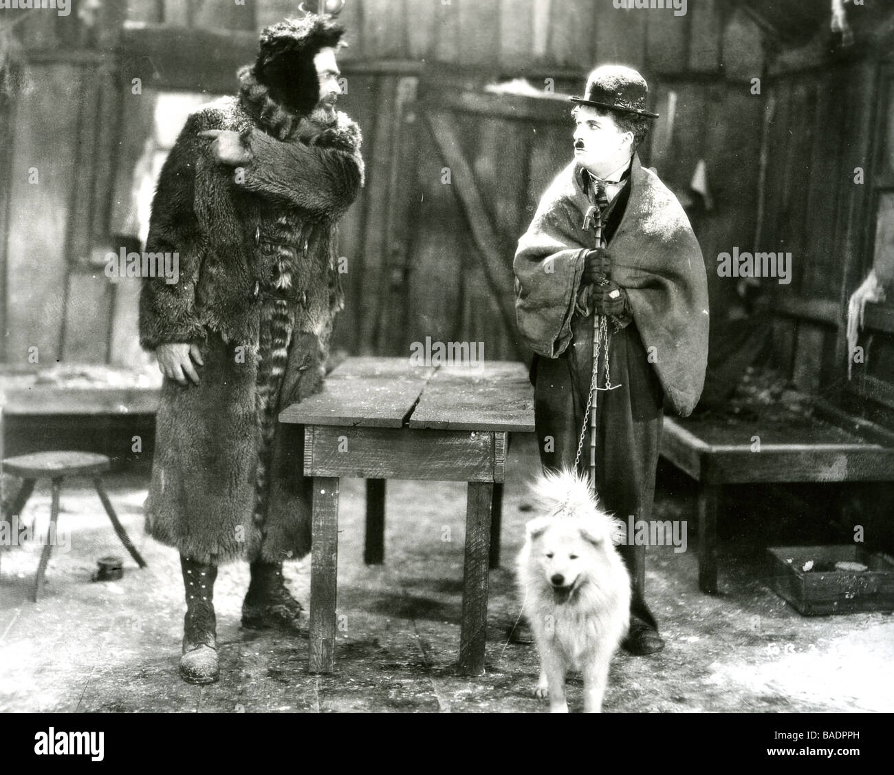 THE GOLD RUSH 1925 silent film with Charlie Chaplin at right and Mack Swain Stock Photo