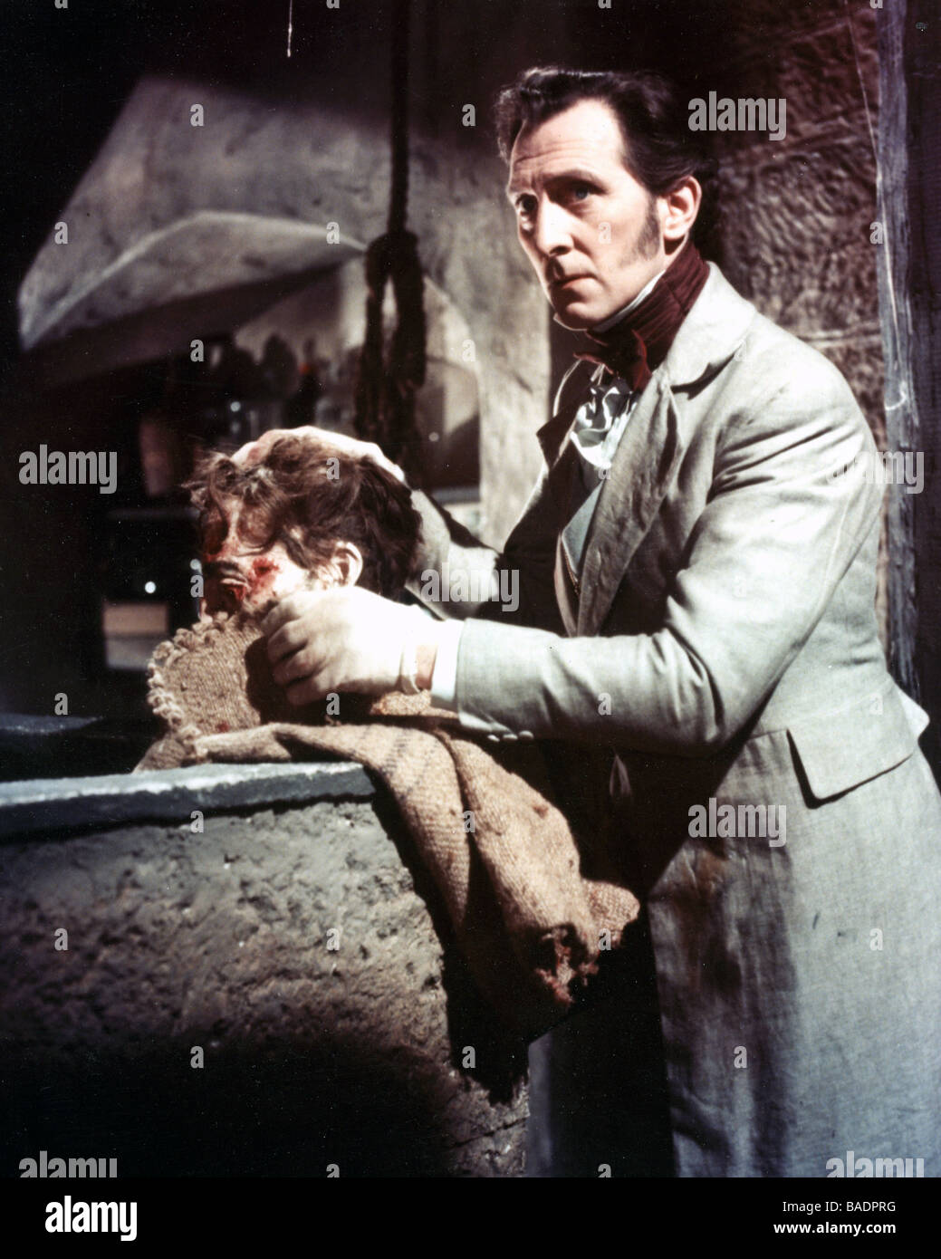 THE CURSE OF FRANKENSTEIN 1957 Warner film with Peter Cushing Stock Photo