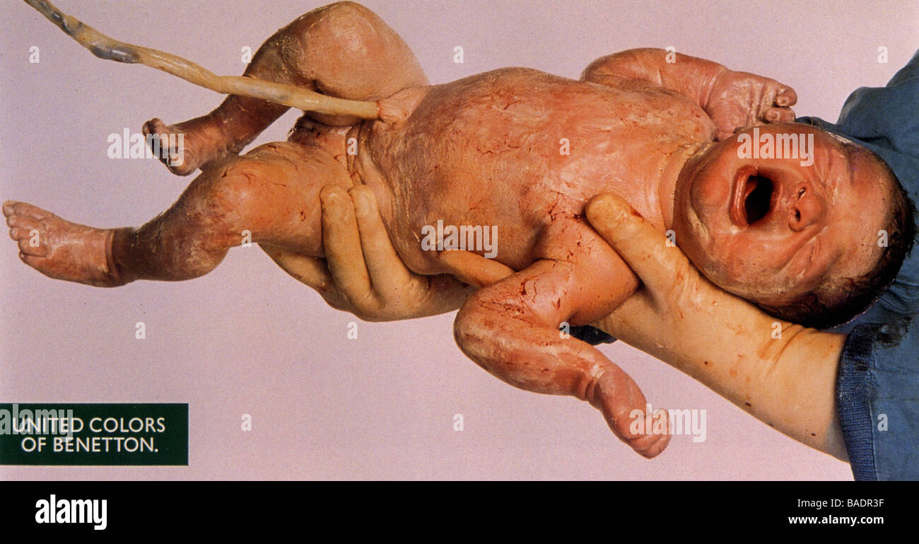 UNITED COLORS OF BENETTON advert from 1991 designed by Oliviero Toscani  Stock Photo - Alamy