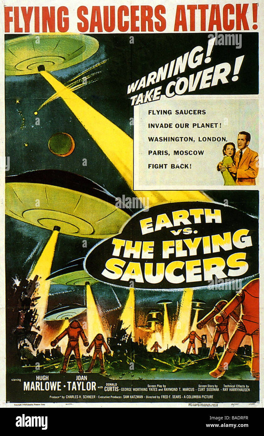 EARTH vs THE FLYING SAUCERS Poster for 1956 Columbia film Stock Photo