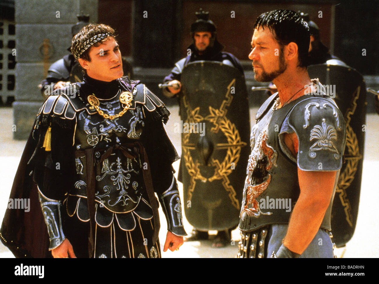 GLADIATOR 2000 Universal film with Russell Crowe at right and Joaquin Phoenix Stock Photo