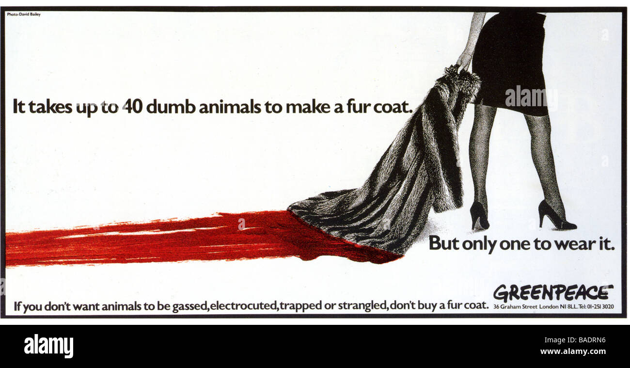 GREENPEACE advert from 1986 photograph by David Bailey Stock Photo
