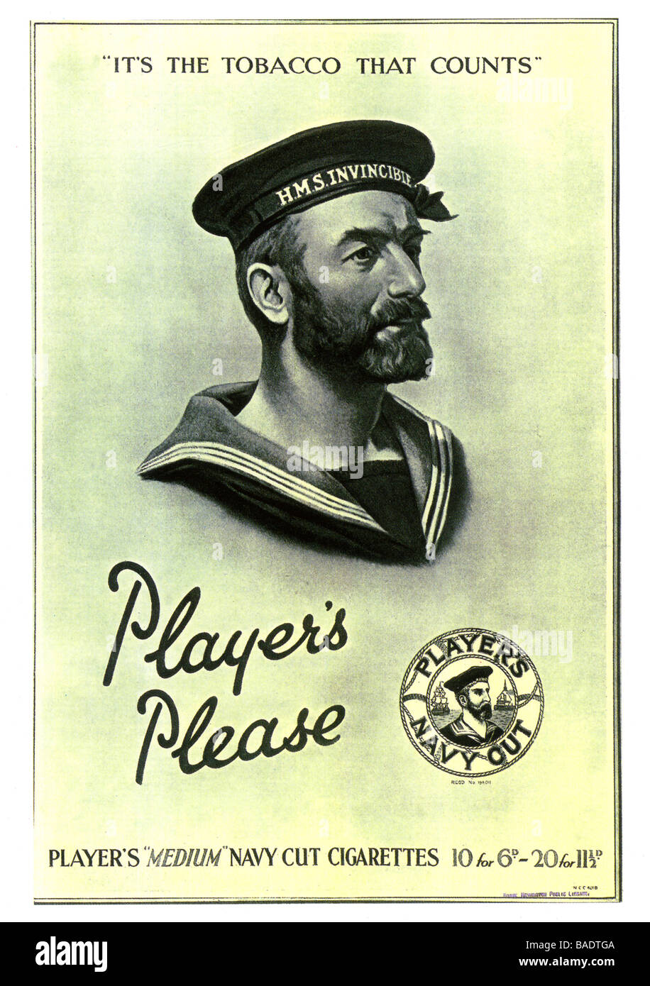 ADVERTISING Players Please cigarette advert from 1927 Stock Photo