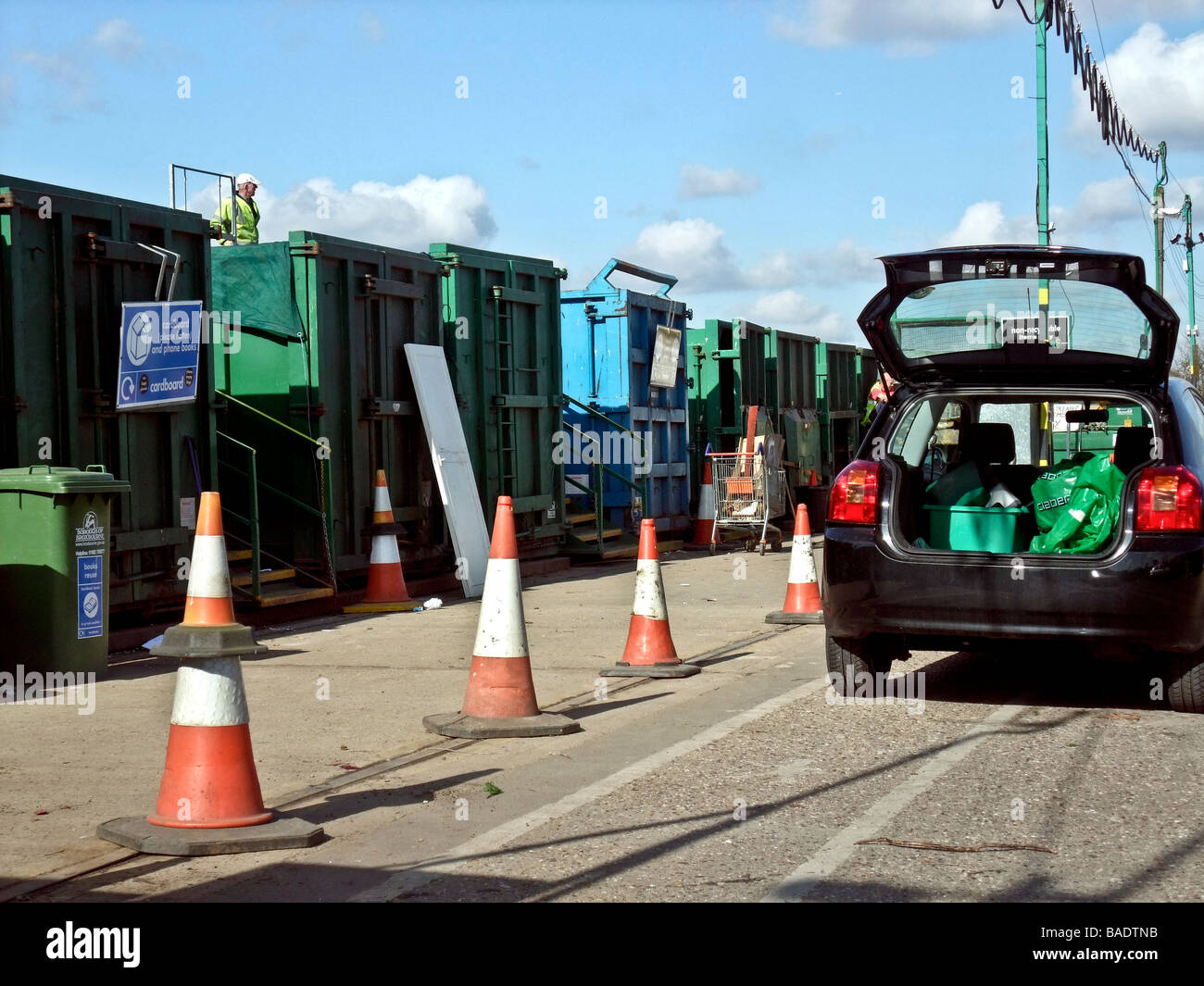 Rubbish tip and recycling centre Stock Photo