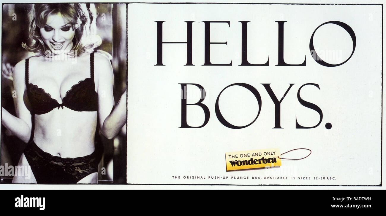 PLAYTEX advert from 1994 for their Wonderbra with Czech model Eva Herzigova  Stock Photo - Alamy