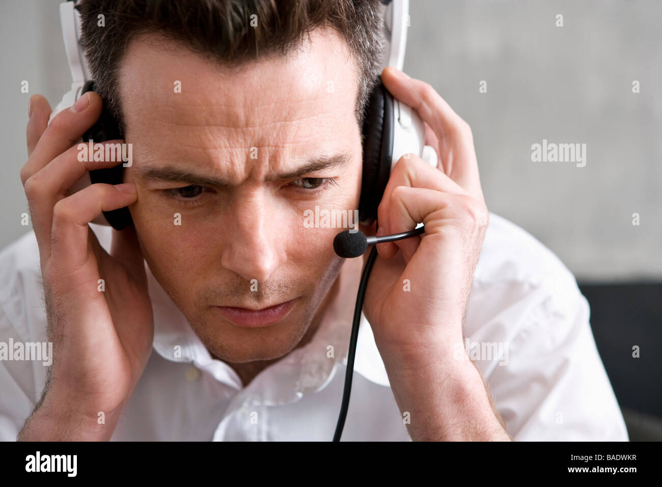 man with headphones Stock Photo