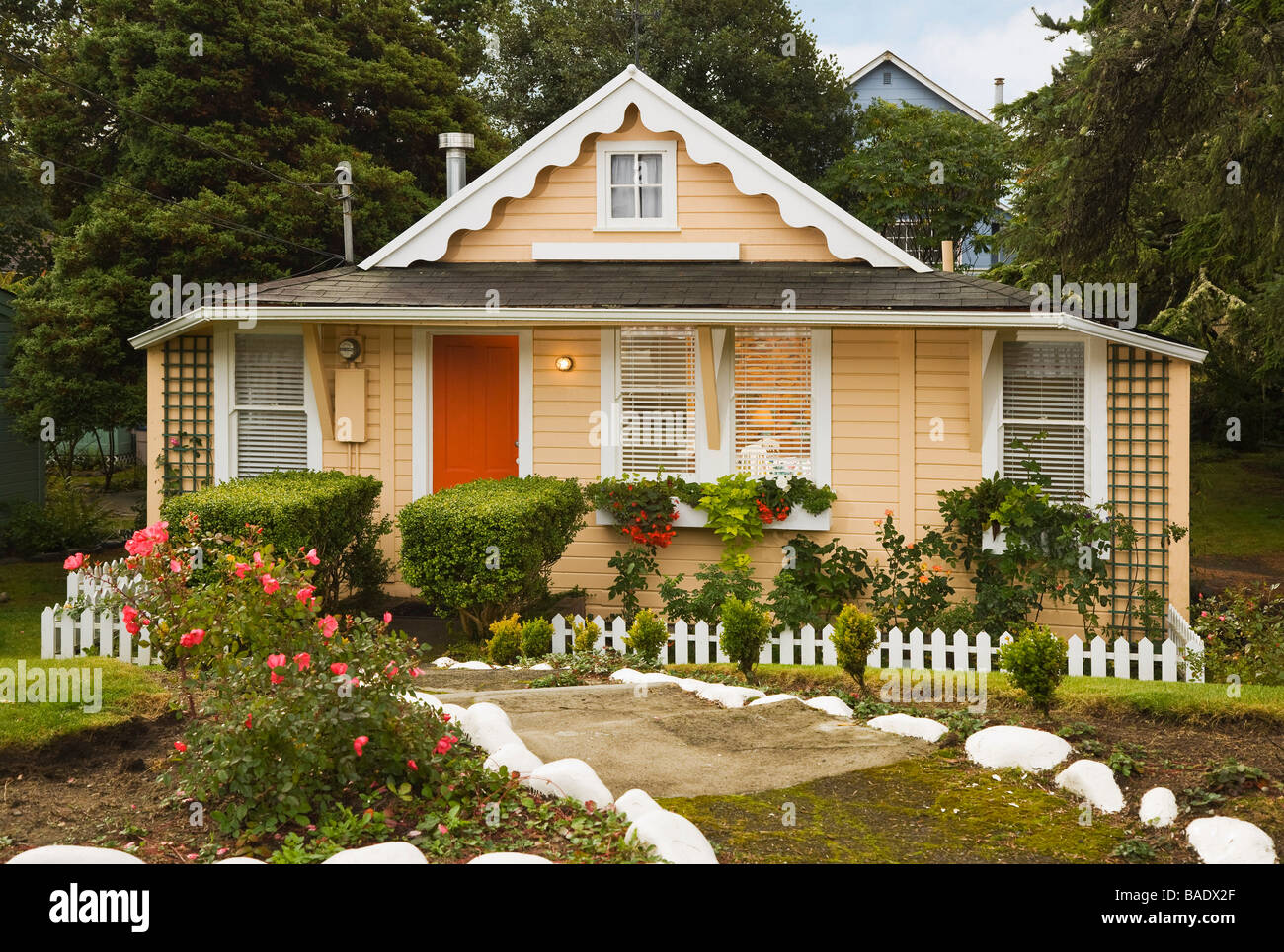 Rental Cottage in Seaside, Oregon, USA Stock Photo